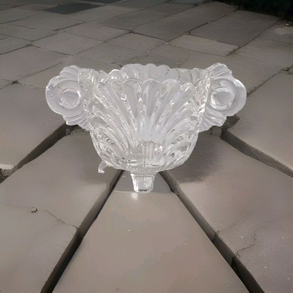 Vintage CAMBRIDGE GLASS "CAPRICE CLEAR" Footed 3.25 Inch OPEN SUGAR, 2 Handles